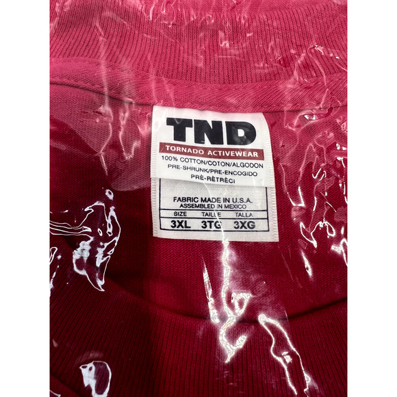 Vintage Tornado TND Activeware 100% Cotton Pink 3XL T Shirt Made in USA NOS - Picture 2 of 4